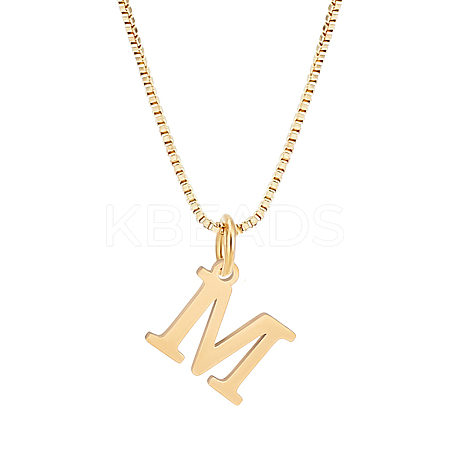 1pc 304 Stainless Steel Letter Pendant Necklaces NJEW-LP0001-38M-G-1