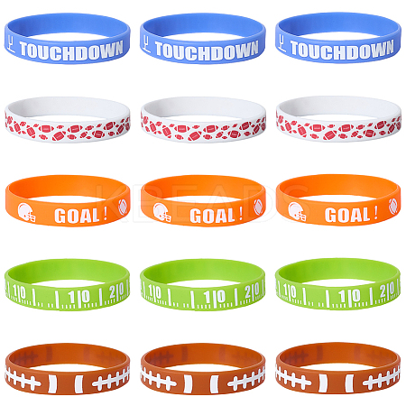 35Pcs 5 Colors Silicone Cord Bracelet Wristband BJEW-GF0001-31C-1