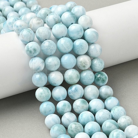 Natural Larimar Beads Strands G-B141-01-10mm-1