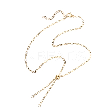 2.5MM 304 Stainless Steel Paperclip Chain Slider Necklace Making AJEW-JB01407-1