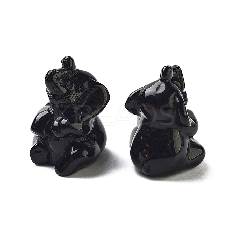 Natural Obsidian Carved Figurines DJEW-L023-D06-1