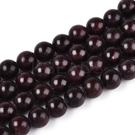 Dyed Natural Mashan Jade Round Beads Strands G-T139-6mm-67I-1
