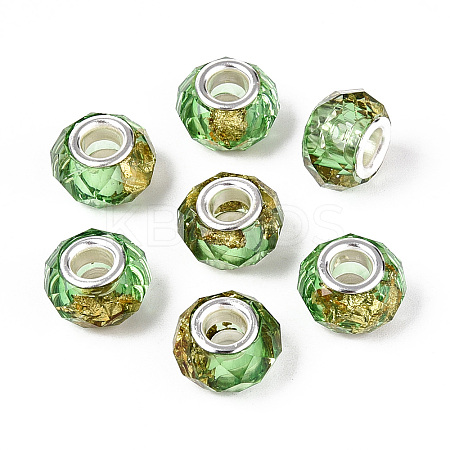 Transparent Resin Rondelle European Beads RESI-N044-01I-1