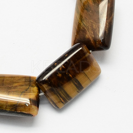 Rectangle Shaped Gemstone Natural Tiger Eye Beads Strands X-G-S112-16-1