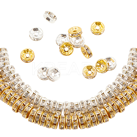 Iron Rhinestone Spacer Beads RB-GL0001-01-1