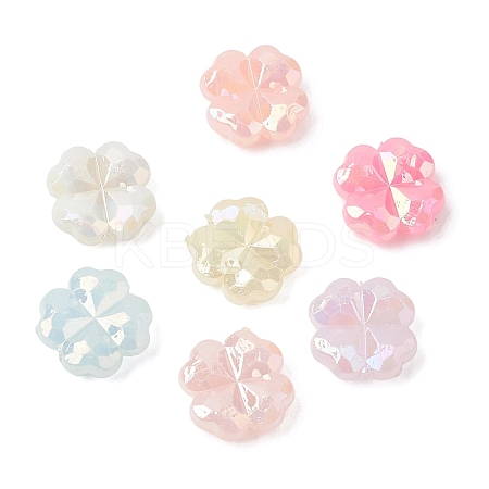 UV Plating Opaque Acrylic Beads OACR-G058-17F-1