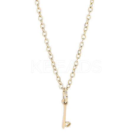 1pc 304 Stainless Steel Letter Pendant Necklaces NJEW-LP0001-39I-G-1