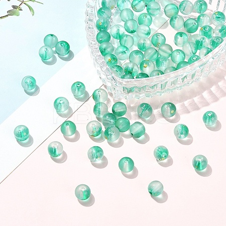 100Pcs Frosted Baking Paint Glass Beads DGLA-YW0001-36I-1