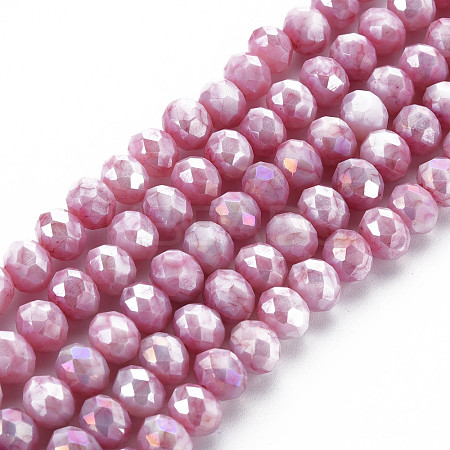 Opaque Baking Paint Glass Beads Strands EGLA-N006-010A-B02-1