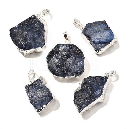 Raw Rough Natural Dyed Quartz Crystal Pendants G-G895-05S-06-1