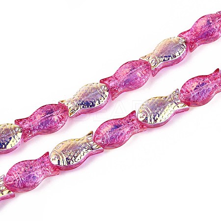 Transparency Electroplate Glass Beads Strands GLAA-T023-40A-09-1