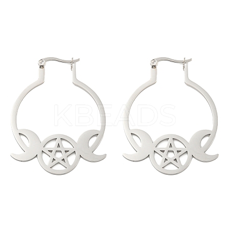 Tarnish Resistant 304 Stainless Steel Hoop Earrings for Women EJEW-F338-01P-1