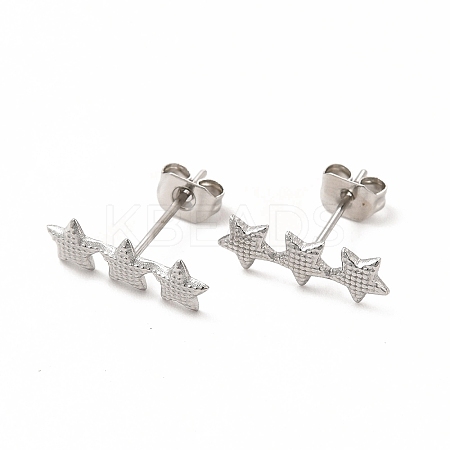 Non-Tarnish 304 Stainless Steel Star Stud Earrings for Women EJEW-C004-03P-1