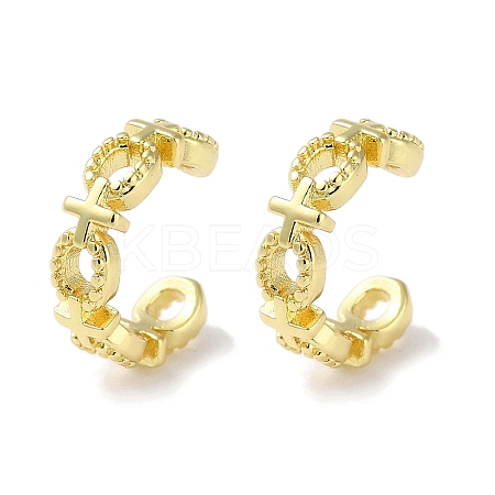 Rack Plated Brass Cuff Earring EJEW-Z043-01G-1