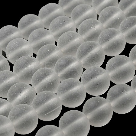 Baking Paint Transparent Glass Bead Strands GLAA-S031-10mm-13-1