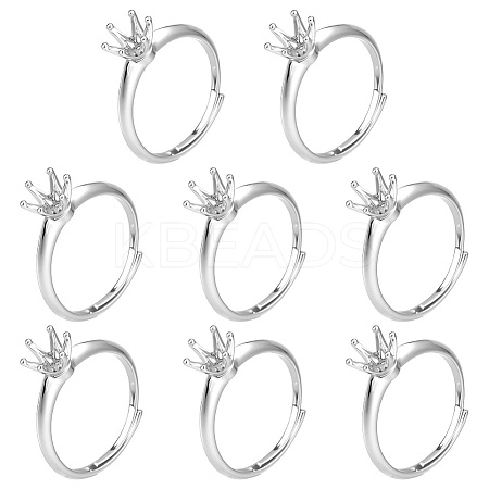 8Pcs Brass Adjustable Ring Findings KK-ME0003-98-1