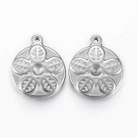Tarnish Resistant 304 Stainless Steel Pendant Rhinestone Settings STAS-H420-59P-1