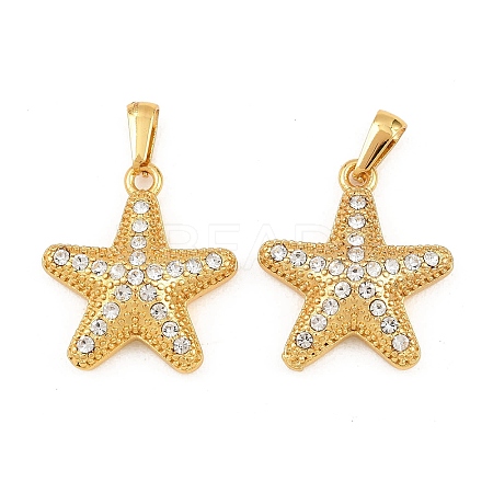 304 Stainless Steel Rhinestone Pendants STAS-P438-27G-1