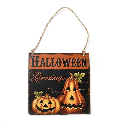 Halloween Wooden Door Hanging Welcome Sign Board HJEW-Z002-01A-1