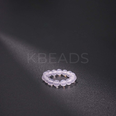 Natural Agate Stretchy Finger Rings FS-WG01730-25-1