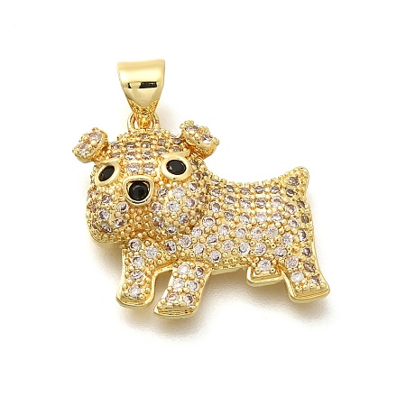 Rack Plating Brass Micro Pave Cubic Zirconia Enamel Pendants KK-L226-032G-02-1