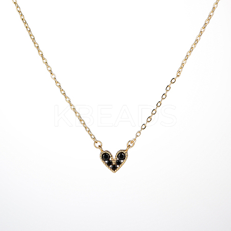 Golden Brass Heart Pendant Necklace for Women LS-WZ0134-1-1-1