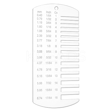 1Pc Rectangle Acrylic Leather Thickness Gauge TOOL-BC0003-38-1
