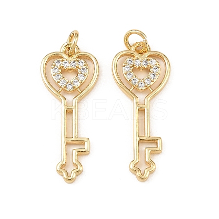 Brass Pave Clear Cubic Zirconia Pendantss KK-F919-38B-G-1