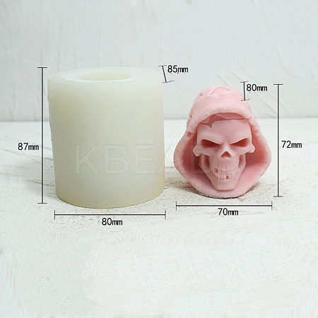 Halloween Skull DIY Food Grade Silicone Statue Candle Molds PW-WG77644-01-1