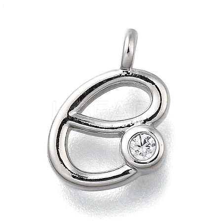 Brass Micro Pave Cubic Zirconia Pendants KK-B132-12P-E-1