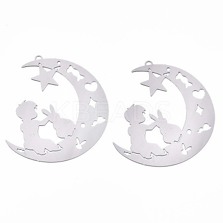 Non-Tarnish 201 Stainless Steel Filigree Pendants LS-X-STAS-S118-012P-1