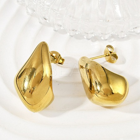 304 Stainless Steel Teardrop Stud Earrings for Women EJEW-S272-03G-1