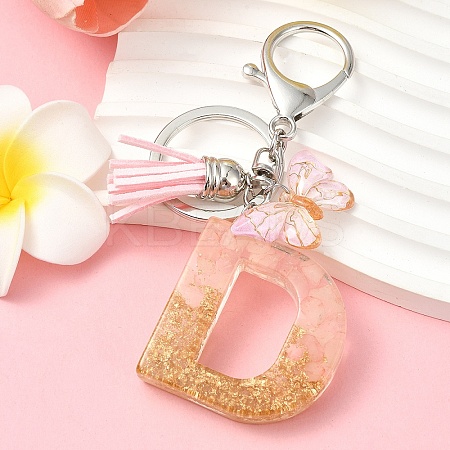Resin & Acrylic & Faux Suede Tassel Keychain KEYC-YW00123-04-1