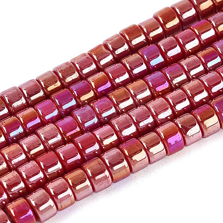 AB Color Plated Opaque Glass Beads Strands GLAA-T026-2x4mm-P03-1
