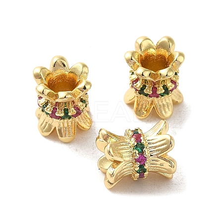 Rack Plating Brass Pave Cubic Zirconia Beads KK-D100-07KCG-1