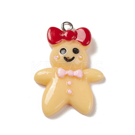 Christmas Opaque Resin Pendants RESI-K023-01B-1