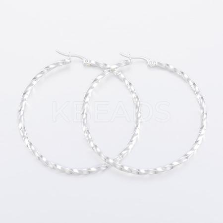 304 Stainless Steel Big Hoop Earrings EJEW-H327-03F-1