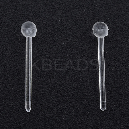 Plastic Tiny Ball Stud Earrings EJEW-N022-01A-1