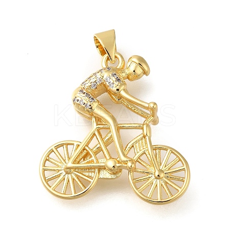 Rack Plating Brass with Cubic Zirconia Pendants KK-Z086-29G-02-1