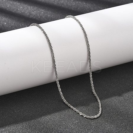 2MM 304 Stainless Steel Link Chain Necklaces for Women NJEW-B131-10P-1