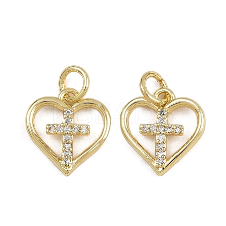Brass Micro Pave Cubic Zirconia Pendants ZIRC-I367-05G-06-1