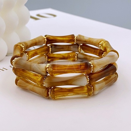 Acrylic Bamboo Joint Beaded Bracelets for Women FS-WG26A21-29-1