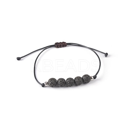 Bohemian Adjustable Handmade Dyed Natuarl Lava Rock Braided Bead Bracelets for Women RX0209-4-1