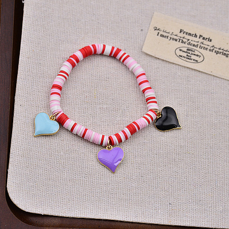 Valentine's Day Zinc Alloy Enamel Charm Bracelets FS-WG4D636-03-1