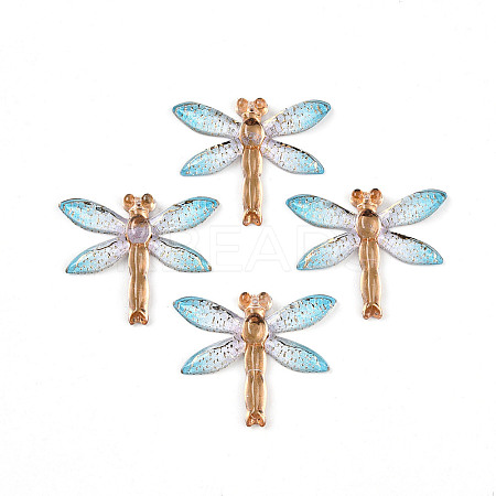 Gradient Color Transparent Resin Pendants RESI-YW0004-05E-1
