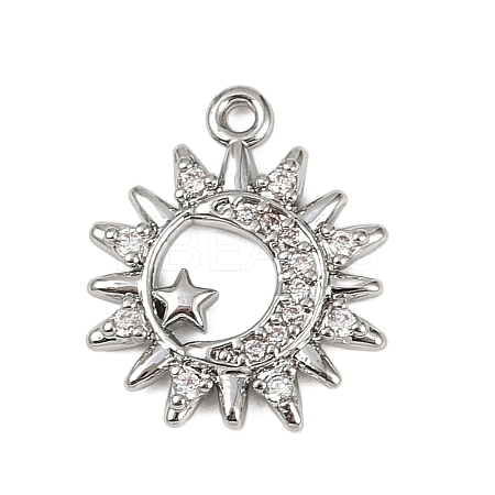Brass Micro Pave Clear Cubic Zirconia Pendants LS-KK-L238-17P-1