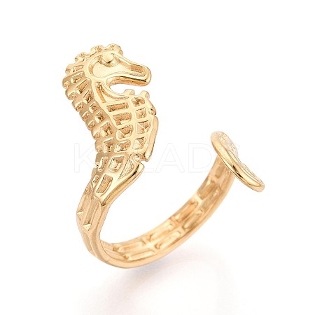 Ion Plating(IP) 304 Stainless Steel Cuff Open Rings for Women RJEW-N052-15G-1