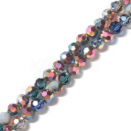 Transparent Electroplated Glass Beads Strands GLAA-G097-04A-1