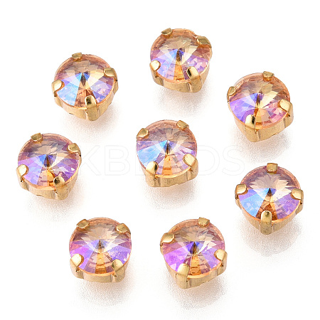 Flat Round Moonlight Effect Sew on Rhinestone GLAA-B010-04A-03-1