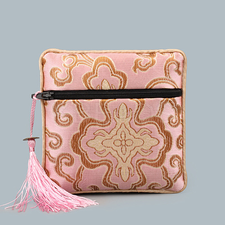 Chinese Style Square Cloth Zipper Pouches CON-PW0001-090D-1